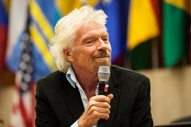 Branson Speaking Richard Branson Speaking with Microphone